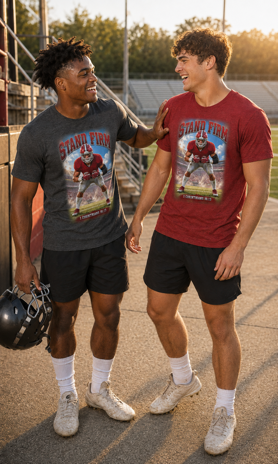 Stand Firm | 1 Corinthians 16:13 Christian Football T-Shirt